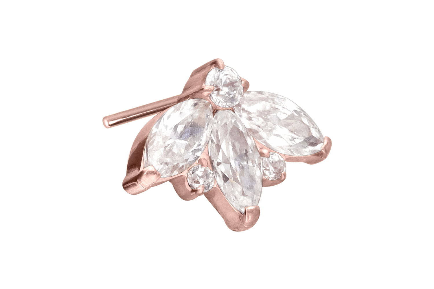 Titan Aufsatz mit Push Pin LOTUSBLÜTE von Piercingline